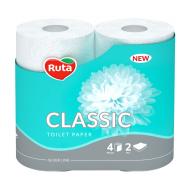 Tualetes papīrs "Ruta" Classic 4 ruļļi, 2-slāņu, balts