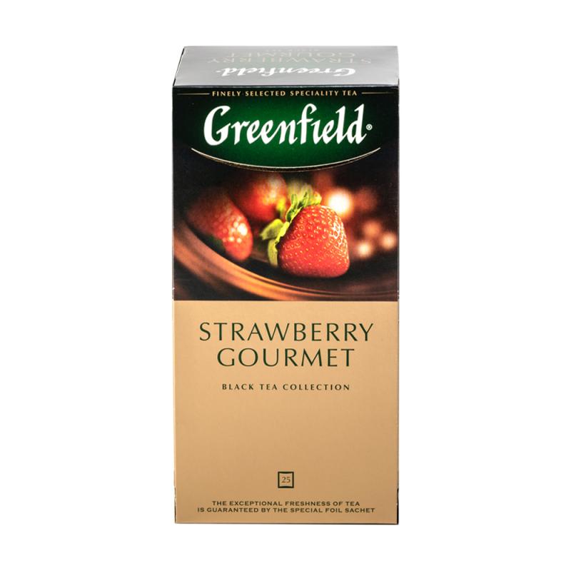 Tēja GREENFIELD melnā Strawberry, 25x1,5 g