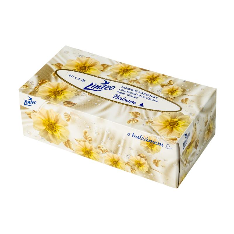 Kosmētiskās salvetes Linteo Premium, 3 slāņi, 90 gab.