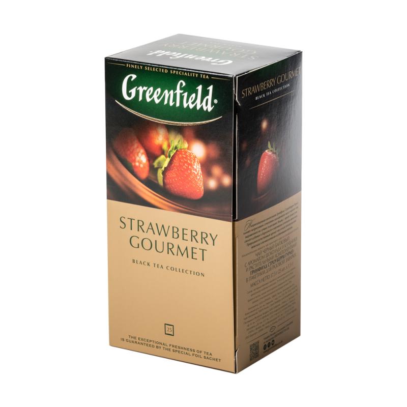 Tēja GREENFIELD melnā Strawberry, 25x1,5 g