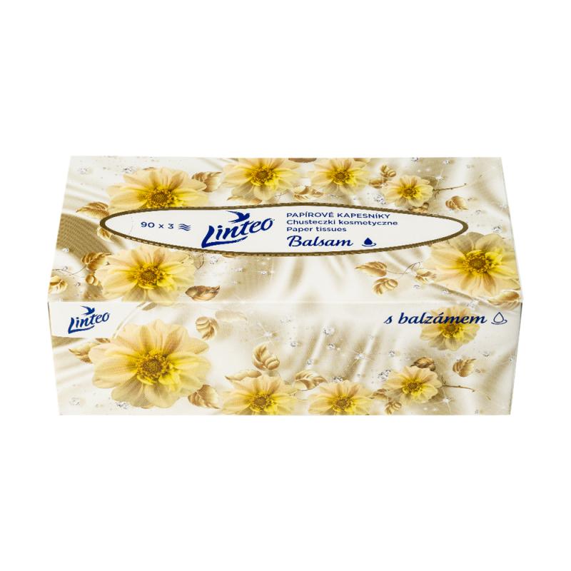 Kosmētiskās salvetes Linteo Premium, 3 slāņi, 90 gab.