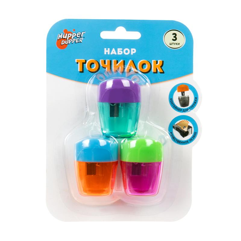 Zīmuļu asināmo komplekts, Hupper Dupper, 3 gab., dažādi veidi