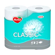 Tualetes papīrs "Ruta" Classic 4 ruļļi, 2-slāņu, balts