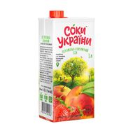 Persiku-zemeņu sula ar mīkstumu Soki Ukraini, 1 l
