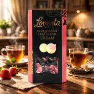 Konfektes ar zemeņu krēma pildījumu Loventa, 130 g