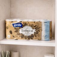 Tualetes papīrs Grite Ecological, 8 ruļļi, 3 slāņi