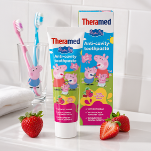 Bērnu zobu pasta ar ogu garšu Peppa Pig, Theramed, 0-6 gadiem, 50 ml