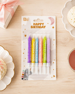 Sveces kūkām Happy Birthday, 6 gab.