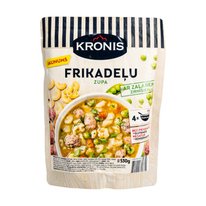 Frikadeļu zupa ar zaļiem zirnīšiem, 530 g