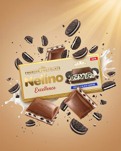 Piena šokolāde ar cepumu gabaliņiem Nelino, 250 g