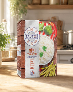 Tvaicēti rīsi TAUTAS, 4x100 g