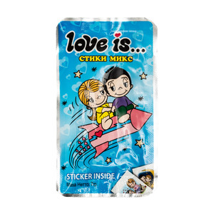 Košļājamā konfekte Love is + uzlīme, 7 g