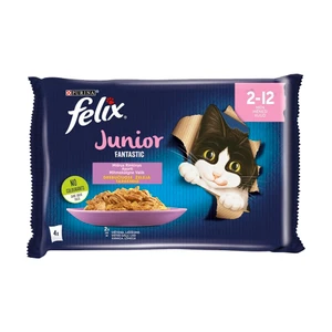 Kaķu konservi FELIX FANTASTIC JUNIOR, 4*85 g