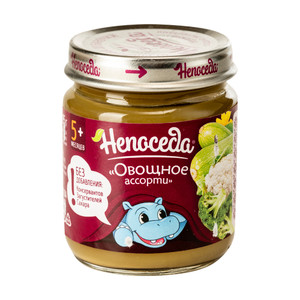 Dārzeņu biezenis Neposeda brokoļi, ziedkāposti, kabači, 5+, 95 g