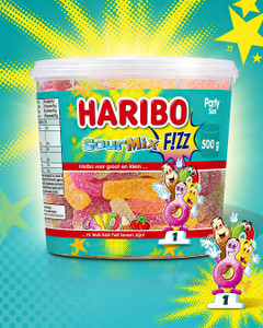 Želejas konfektes Haribo Fizz Sour Mix, 500 g