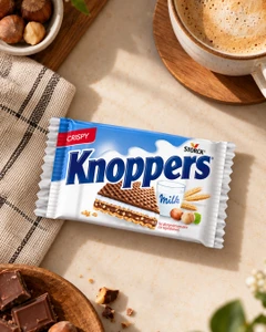 Vafeļu batoniņš ar šokolādi Knoppers, 25 g