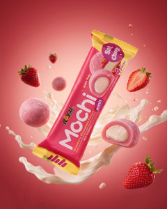 Rīsu deserts ar zemeņu siera kūkas garšu Mochi Mini, 40 g
