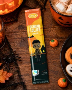 Piena šokolādes konfektes Halloween uz kociņa, 6х13 g