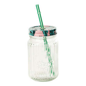 Glāze ar vāku un salmiņu, 520 ml