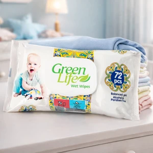 Bērnu mitrās salvetes Green Life, 72 gab.