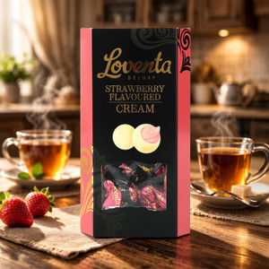 Konfektes ar zemeņu krēma pildījumu Loventa, 130 g