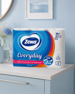 Tualetes papīrs ZEWA EVERYDAY, 6 ruļļi, 3 slāņi