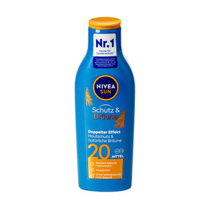 Sauļošanās losjons ar melanīna ekstraktu Nivea Sun, SPF20, 200 ml