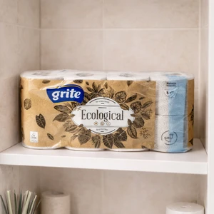 Tualetes papīrs Grite Ecological, 8 ruļļi, 3 slāņi