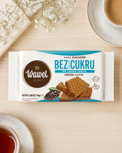 Vafeles ar kakao pildījumu bez cukura Wawel,110 g