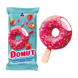 Saldējums DONUT vaniļa-zemene, 70g/100ml