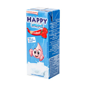 Piena dzēriens Happy Drink, Zemeņu, 0,2 l