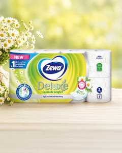 Tualetes papīrs ZEWA DELUX, 8 ruļļi, 3 slāņi