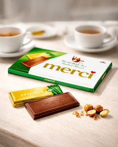 Šokolāde Merci ar lazdu un mandeļu riekstiem, 100 g