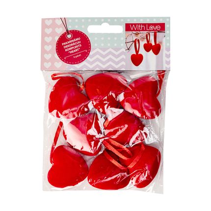 Piekaramu dekoru komplekts Sirds, 8 gab.