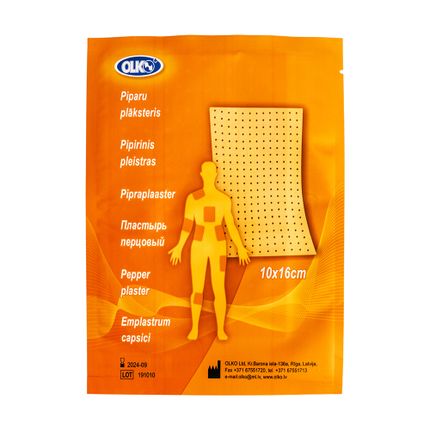 Piparu plāksteris OLKO, 10cmx16 cm