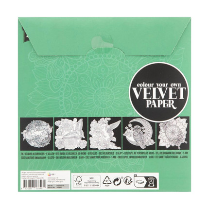 Krāsojamās samta bildītes,18x18cm, 5 lapas