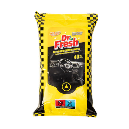 Mitrās salvetes auto paneļa tīrīšanai Dr.Fresh, 40 gab.