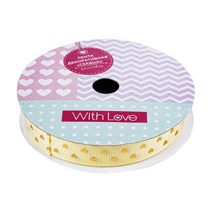 Dekoratīva lente Sirds, 2,7 m x 1,5 cm, dažādi veidi