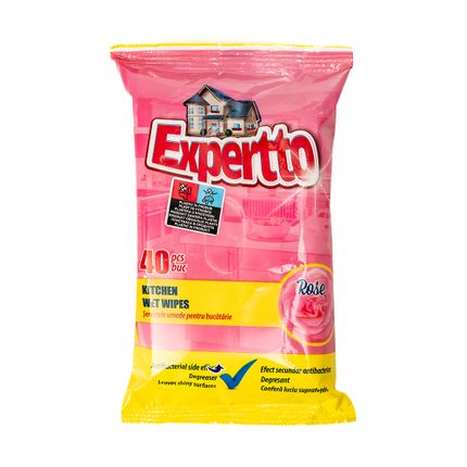 Antibakteriālas mitrās salvetes Expertto, virtuvei, 40 gab.