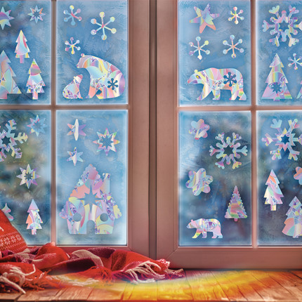 Ziemassvētku uzlīmes logiem, 20x30 cm