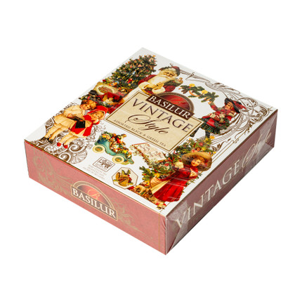 Dāvanu komplekts melnā, zaļā tēja Basilur Vintage Style, asorti, 40 gab.