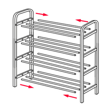Apavu plaukts, 58х18х43 cm, 4 plauktiņi