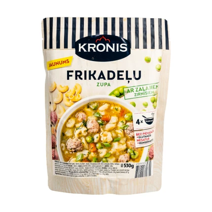 Frikadeļu zupa ar zaļiem zirnīšiem, 530 g