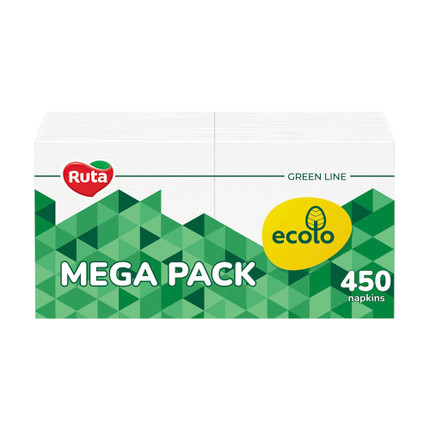 Salvetes "Ruta Ecolo" 450 gab., baltas, 1 slāņu
