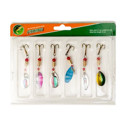 Makšķ. ēsmas 6 gab,ar tēraudu auklu