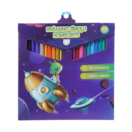 Krāsaino zīmuļu komplekts, 24 gab.