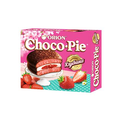 Cepumi Choco Pie, ar zemeņu garšu, 360 g