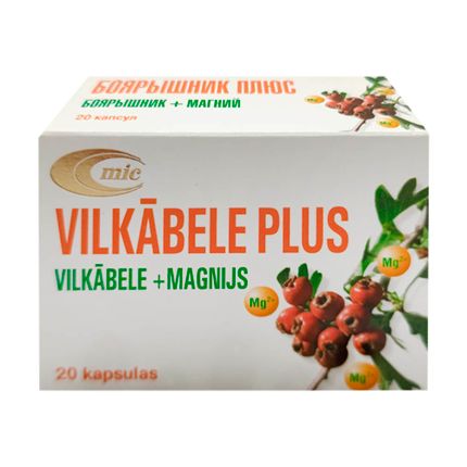 Vilkābele + magnijs, 20 kapsulas