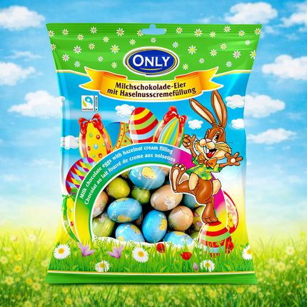 Piena šokolādes olas ar lazdu riekstu pildījumu Only, 400 g