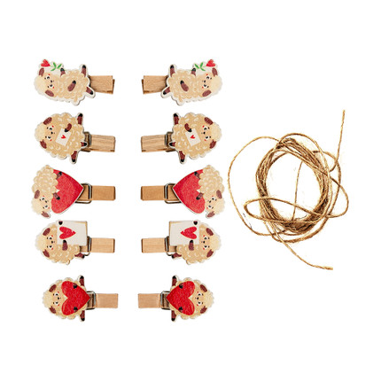 Dekoratīvo knaģīšu komplekts Love, 10 gab.